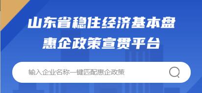 山東省穩(wěn)住經(jīng)濟(jì)基本盤惠企政策平臺